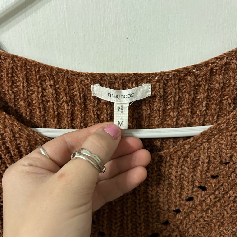Maurices Rust V-Neck Sweater - Picture 2 of 4